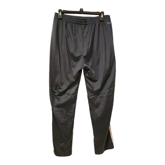 ClimaLite Adidas Mens Sz Med Athletic Pants Dark Green/White Stripe Green Logo - Picture 2 of 11